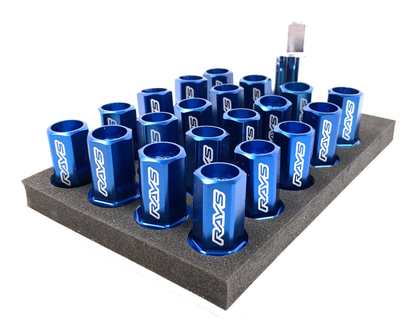Blue shop wheel nuts